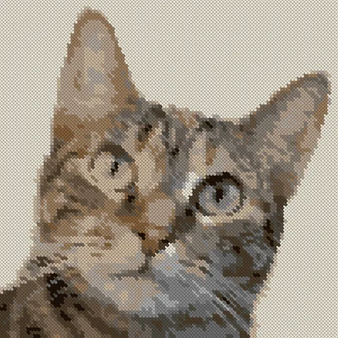 Cross stitch chart generated from Cat photo