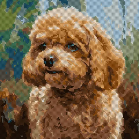 Cross stitch chart generated from Dog portrait